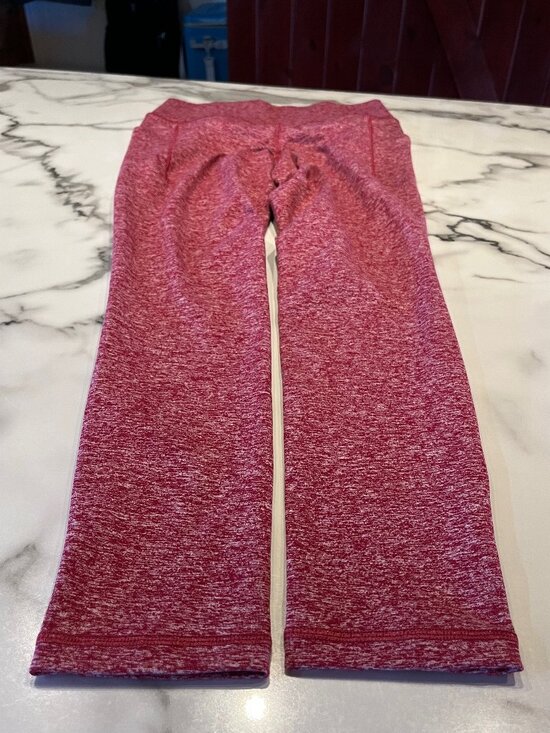 Athleta Pants - Athleta Salutation Stash Pocket II Leggings Heather Red High Rise - Size Small